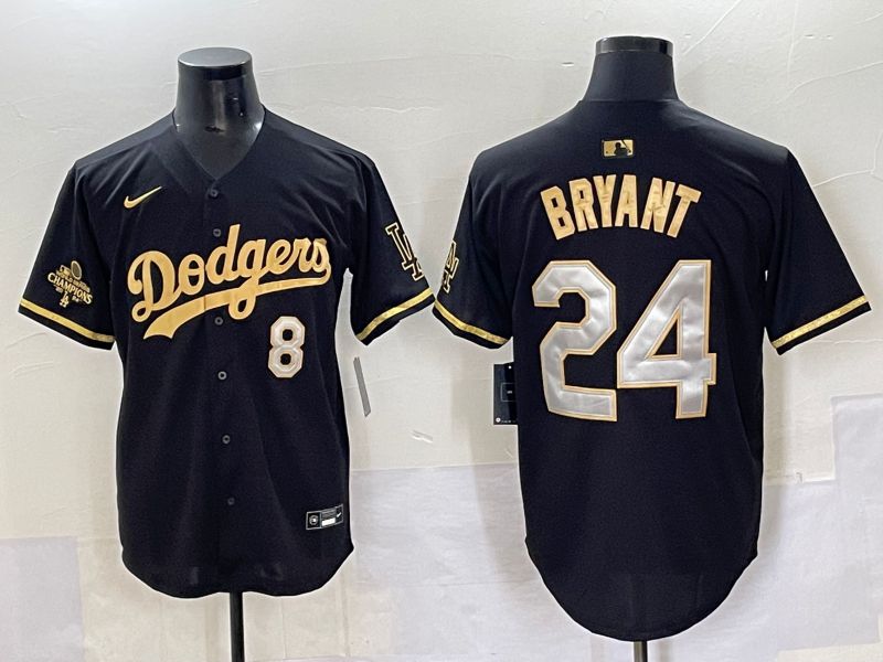 Men 2025 Los Angeles Dodgers #24 Bryant Black gold Nike MLB Jersey style 7073